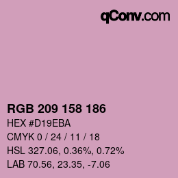 カラーコード: RGB 209 158 186 | qconv.com