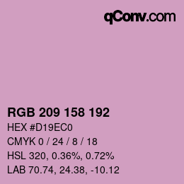 カラーコード: RGB 209 158 192 | qconv.com