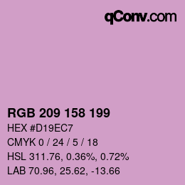 カラーコード: RGB 209 158 199 | qconv.com