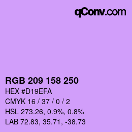 颜色代码: RGB 209 158 250 | qconv.com