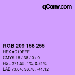 Color code: RGB 209 158 255 | qconv.com