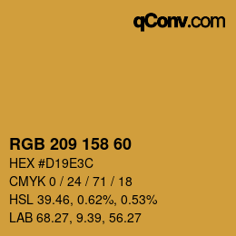 カラーコード: RGB 209 158 60 | qconv.com