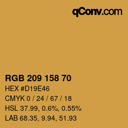 Color code: RGB 209 158 70 | qconv.com