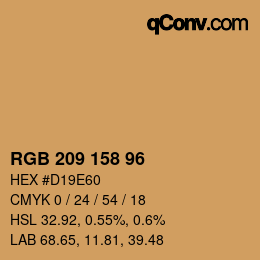 カラーコード: RGB 209 158 96 | qconv.com