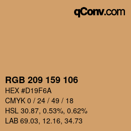 Color code: RGB 209 159 106 | qconv.com