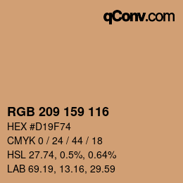 Color code: RGB 209 159 116 | qconv.com