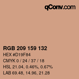 Color code: RGB 209 159 132 | qconv.com