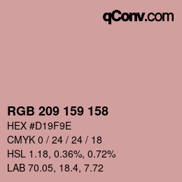 颜色代码: RGB 209 159 158 | qconv.com