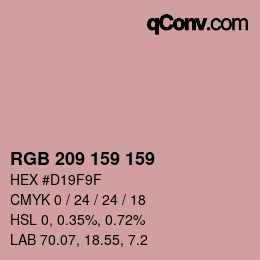 颜色代码: RGB 209 159 159 | qconv.com
