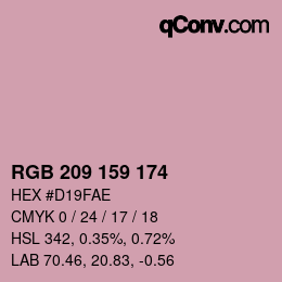 颜色代码: RGB 209 159 174 | qconv.com