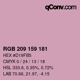 颜色代码: RGB 209 159 181 | qconv.com