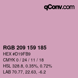 カラーコード: RGB 209 159 185 | qconv.com