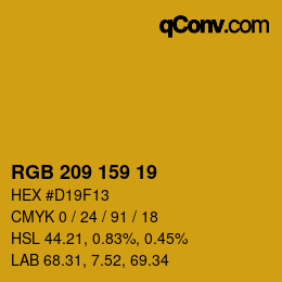 Color code: RGB 209 159 19 | qconv.com