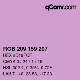 Color code: RGB 209 159 207 | qconv.com