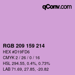 颜色代码: RGB 209 159 214 | qconv.com