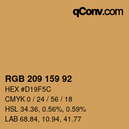 Color code: RGB 209 159 92 | qconv.com