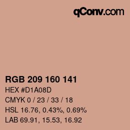 Farbcode: RGB 209 160 141 | qconv.com