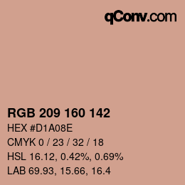 Color code: RGB 209 160 142 | qconv.com