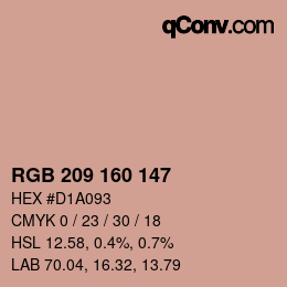 カラーコード: RGB 209 160 147 | qconv.com