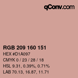 Color code: RGB 209 160 151 | qconv.com