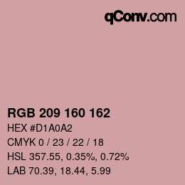 Color code: RGB 209 160 162 | qconv.com