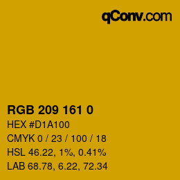 Color code: RGB 209 161 0 | qconv.com