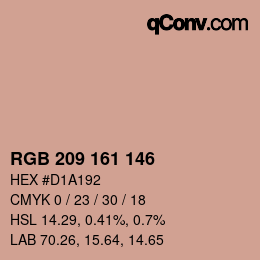 颜色代码: RGB 209 161 146 | qconv.com