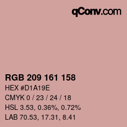 カラーコード: RGB 209 161 158 | qconv.com