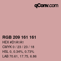カラーコード: RGB 209 161 161 | qconv.com