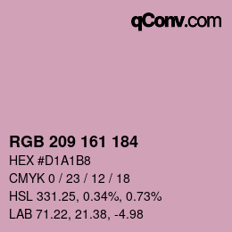 Color code: RGB 209 161 184 | qconv.com