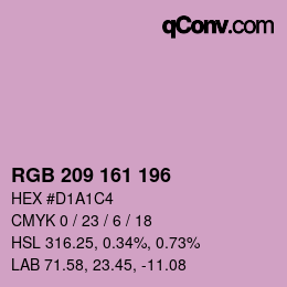 Color code: RGB 209 161 196 | qconv.com