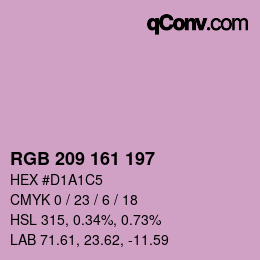 カラーコード: RGB 209 161 197 | qconv.com