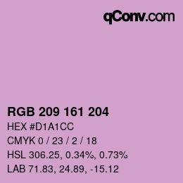 Color code: RGB 209 161 204 | qconv.com