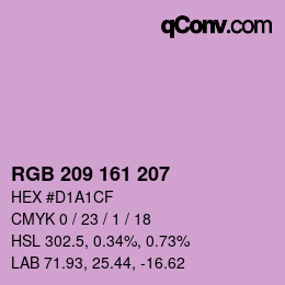 カラーコード: RGB 209 161 207 | qconv.com