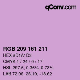 Color code: RGB 209 161 211 | qconv.com