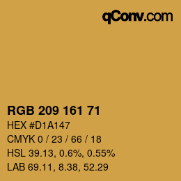 カラーコード: RGB 209 161 71 | qconv.com