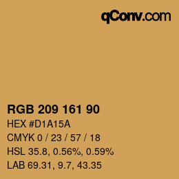 Color code: RGB 209 161 90 | qconv.com
