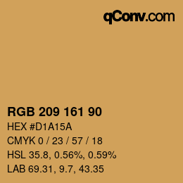 Color code: RGB 209 161 90 | qconv.com