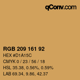 颜色代码: RGB 209 161 92 | qconv.com