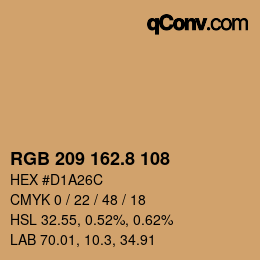 Color code: RGB 209 162.8 108 | qconv.com