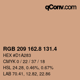 カラーコード: RGB 209 162.8 131.4 | qconv.com