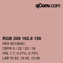 Color code: RGB 209 162.8 156 | qconv.com
