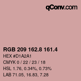 カラーコード: RGB 209 162.8 161.4 | qconv.com