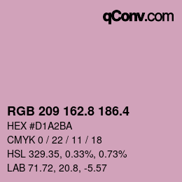 カラーコード: RGB 209 162.8 186.4 | qconv.com