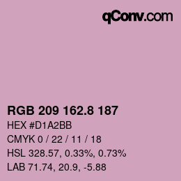 カラーコード: RGB 209 162.8 187 | qconv.com