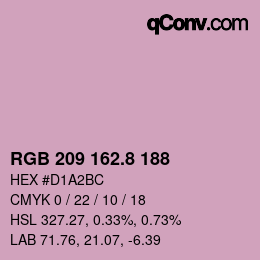 カラーコード: RGB 209 162.8 188 | qconv.com