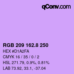 カラーコード: RGB 209 162.8 250 | qconv.com