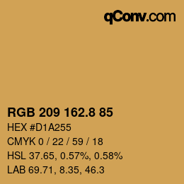Color code: RGB 209 162.8 85 | qconv.com