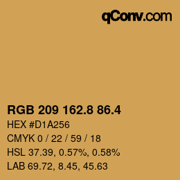 カラーコード: RGB 209 162.8 86.4 | qconv.com