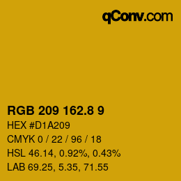 Color code: RGB 209 162.8 9 | qconv.com